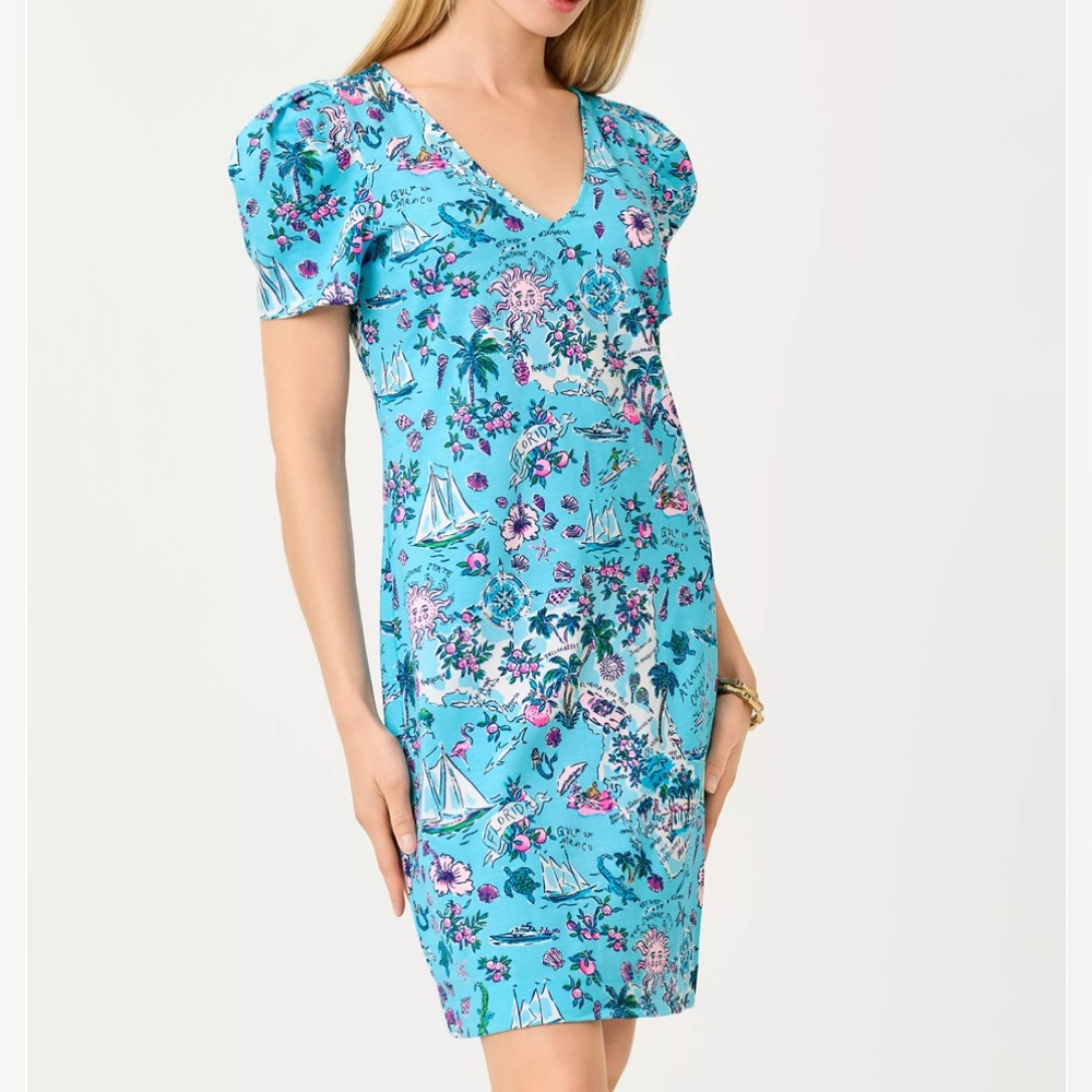 Lilly Pulitzer Aleece Dress-Lilly’s Florida Road Trip-Amalfi Blue NWT In Pack